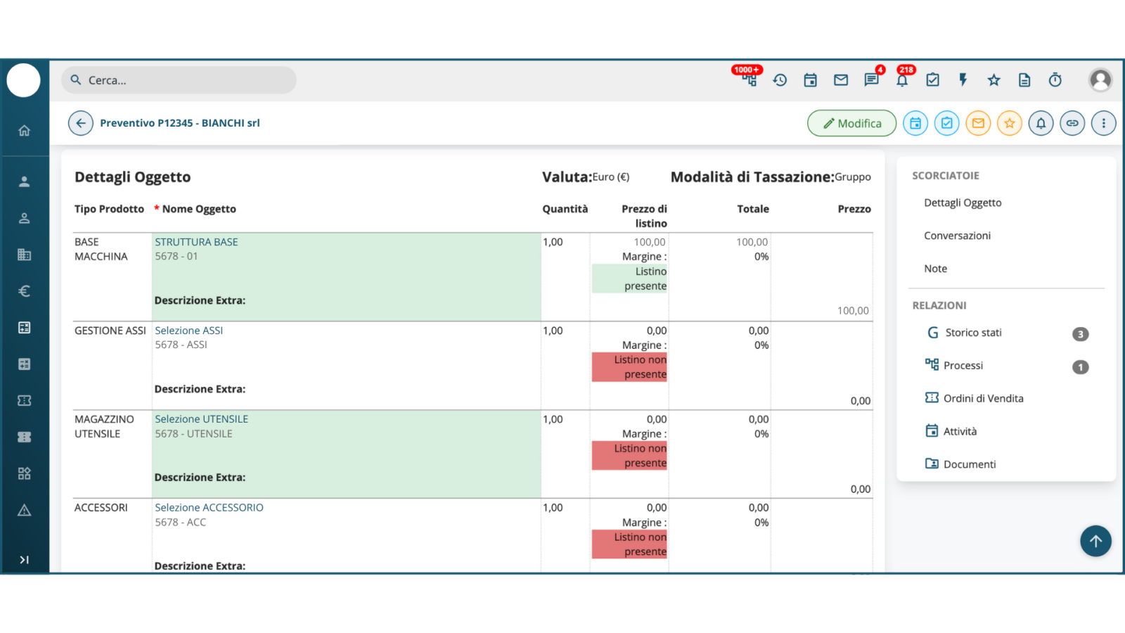 Configuratore preventivi